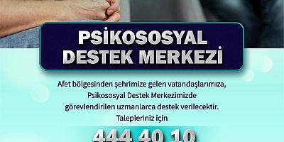 Depremzedeler için Psikososyal Destek Merkezi kuruldu