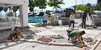 EDREMİT BELEDİYESİ FEN İŞLERİ ÇALIŞMALARI DEVAM EDİYOR AKÇAY KORDON YAZ SEZONUNA HAZIRLANIYOR